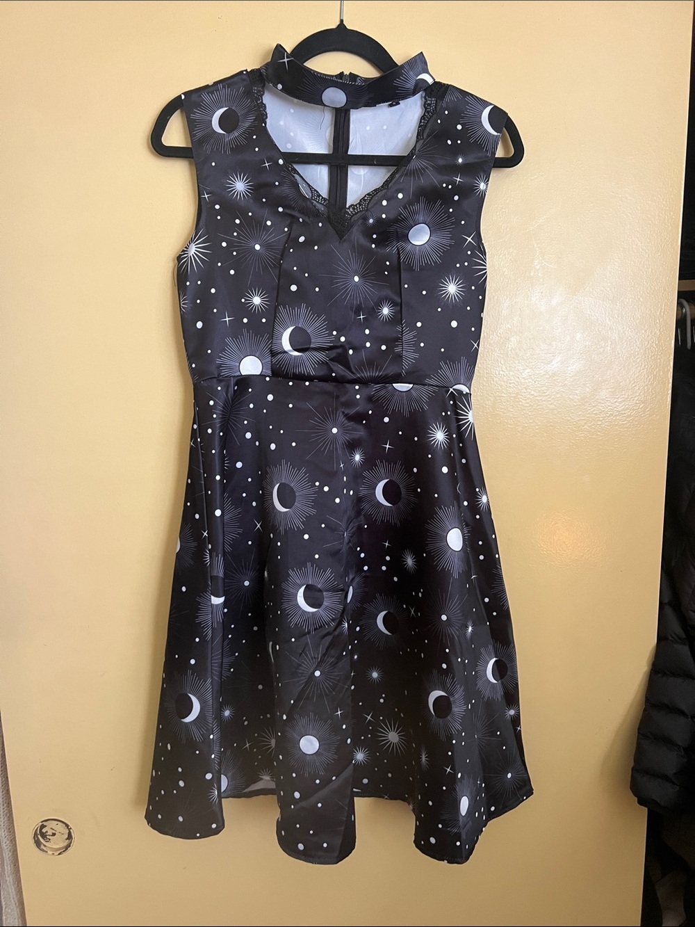 Black Moon & Stars Skater Dress